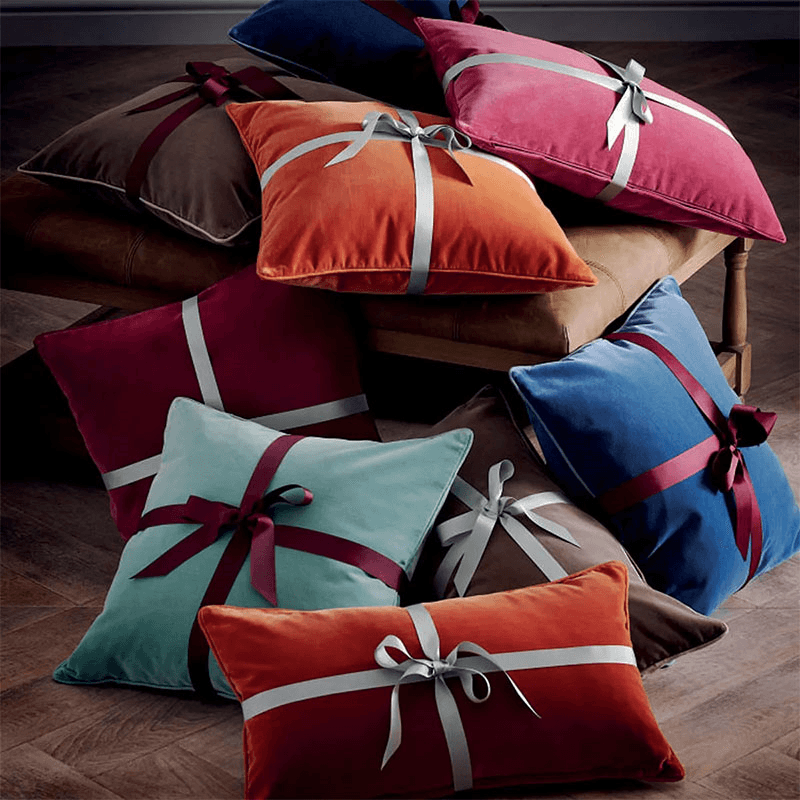 Plain Velvet Cushion Cover, Large - Burnt Orange