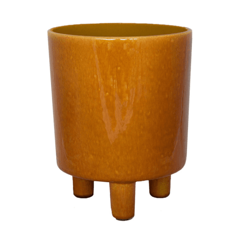Image showing the Pisa Planter, H16 x W19 x D19cm, Mustard product.