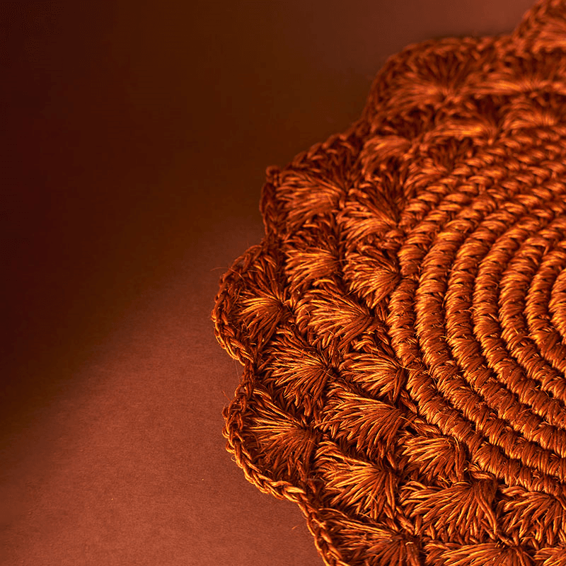 Clara Set of 2 Woven Placemats, D39cm, Terracotta