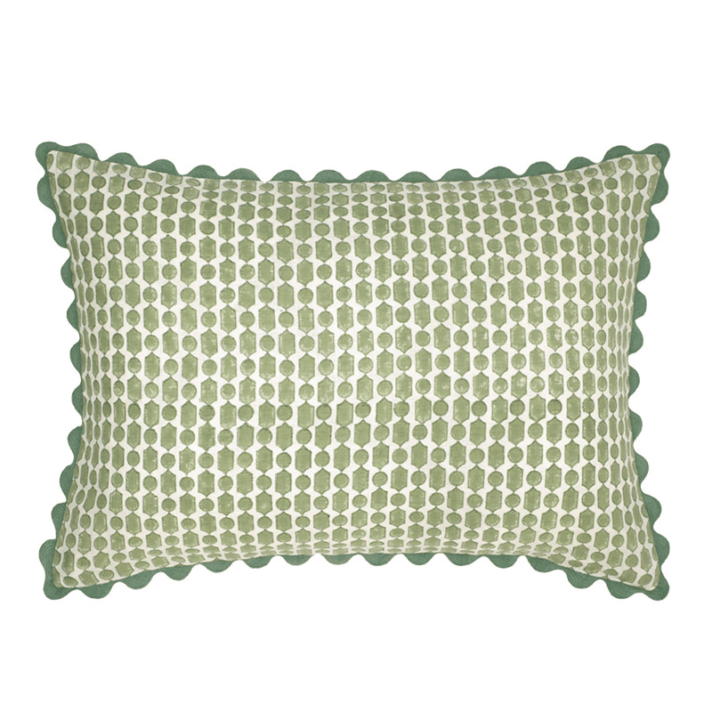 Viale Print Cushion, 50 x 35cm, Green
