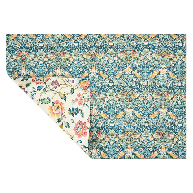 Strawberry Thief Set of 2 Stitch Placemat, Green