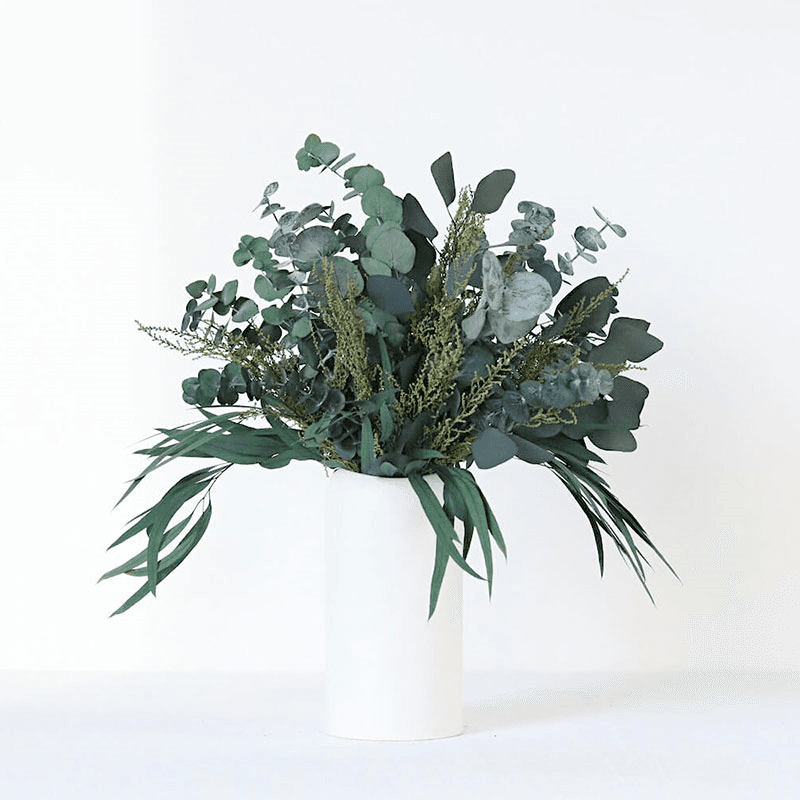 Hand-Tied Large Bouquet, Greenery & Neutrals, Matcha