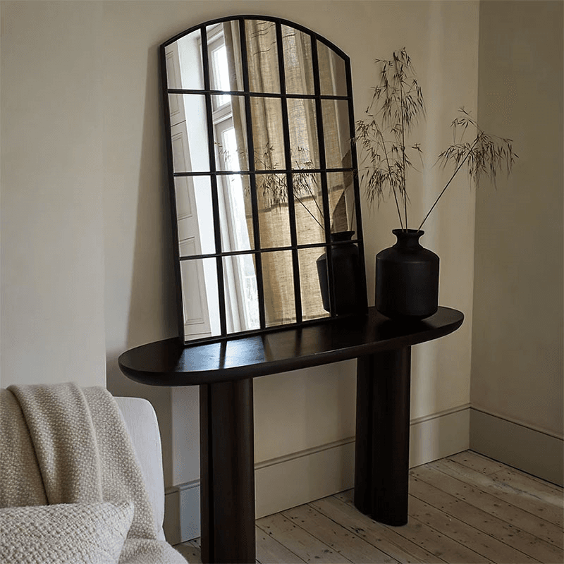 Chirbury Mantle Arch Mirror,  H110cm, Black