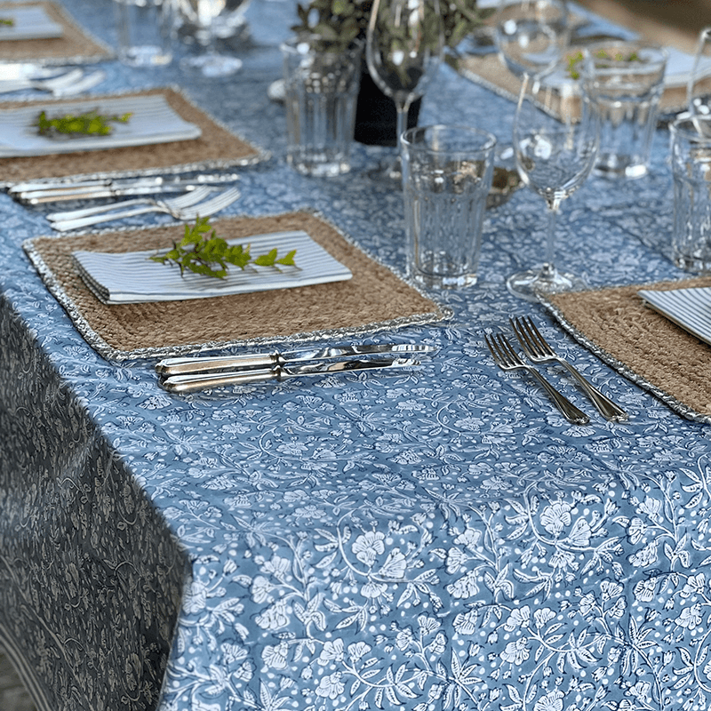 Florence Tablecloth, L170 x W275cm, French Blue