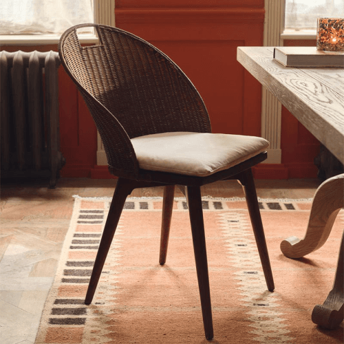Image showing the Panela Rattan Dining Chair, Chestnut product.