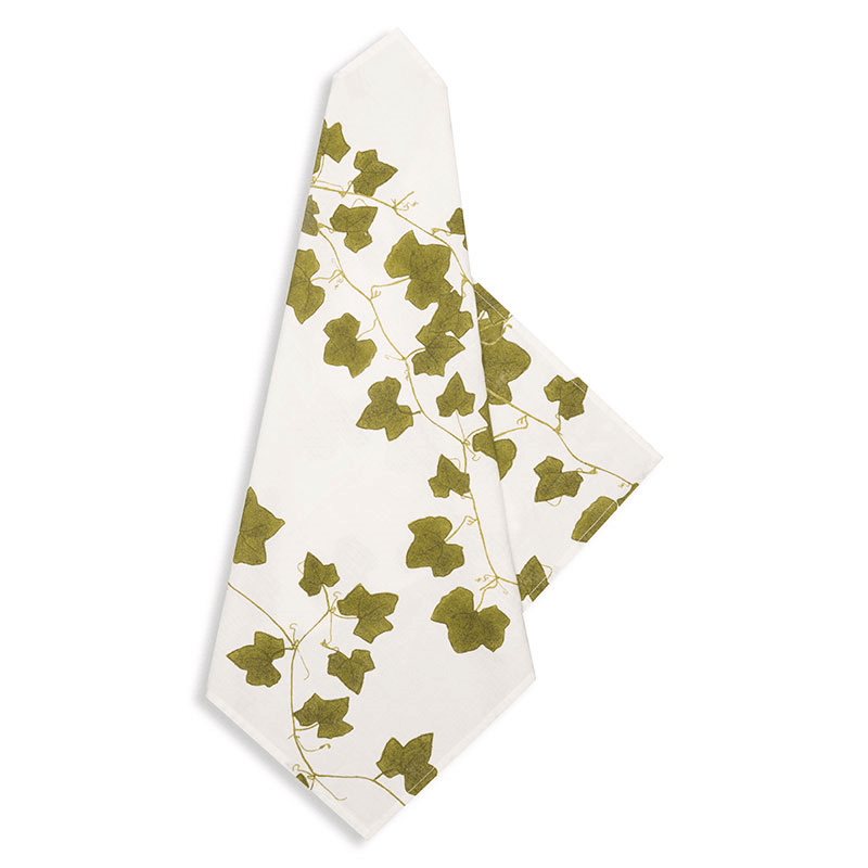 Ivy Herbarium Linen Napkin, 50 x 50cm, Green