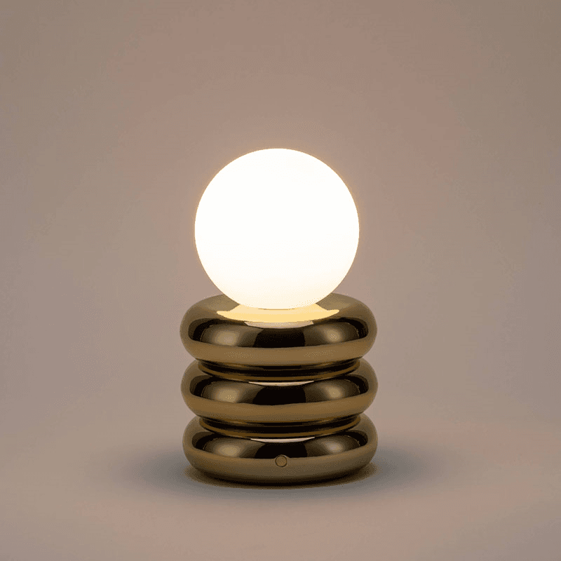 Tube Cordless Table Lamp, H20cm, Brass