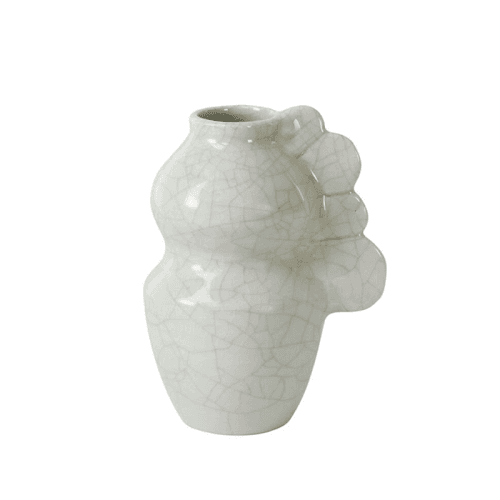 Image showing the Les Sages Limited Edition Medee Vase, H16cm, Crackle Cream product.