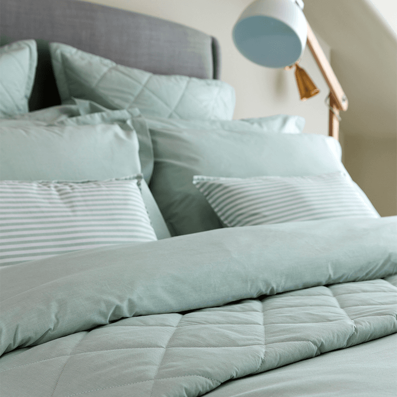 Stornoway Chambray Duvet Set, Super King, Green