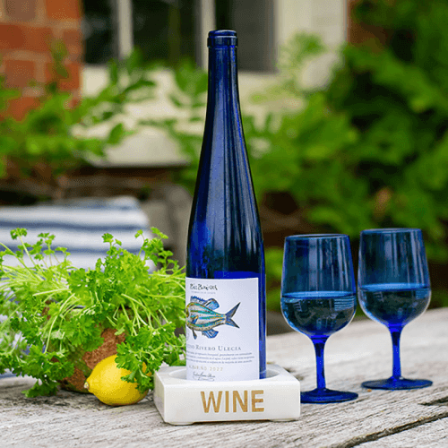 Image showing the Wine Bottle Holder, L12.5x W12.5 x H3.5cm, White product.