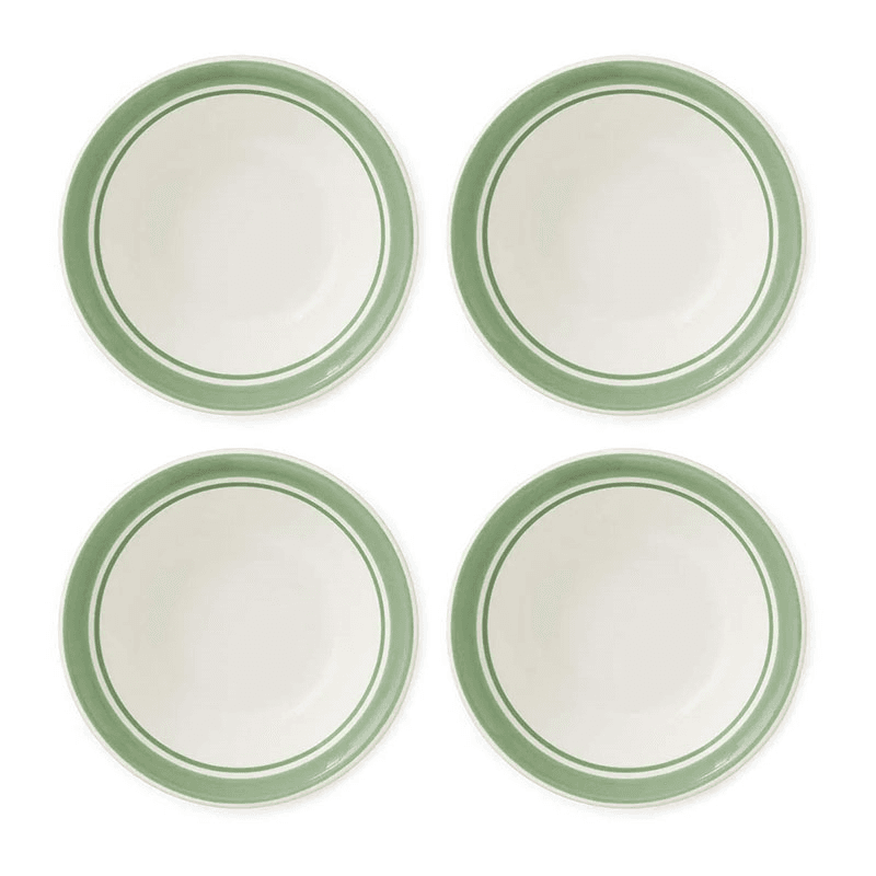 Potter's Stripe Set of 4 Bowls, D13cm, Green