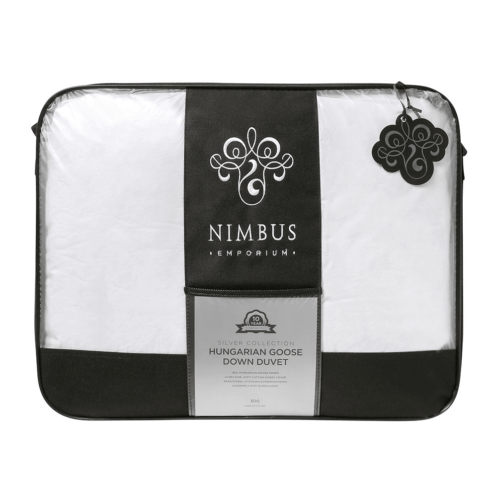 Silver Hungarian Goose Down Super king size 10.5 tog duvet, 260 x 220cm, White