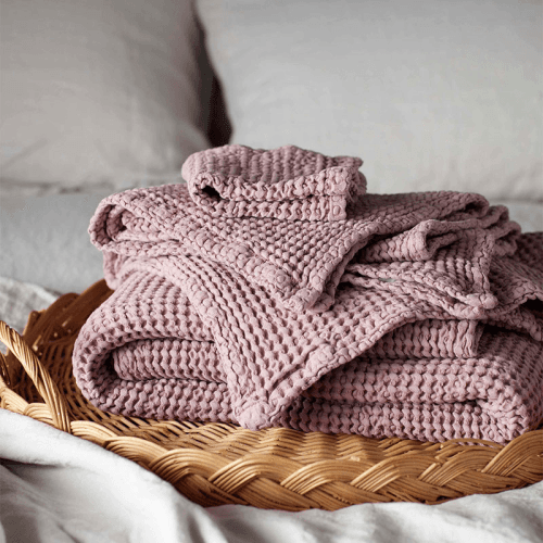 Image showing the Cotton Waffle Towel, Bath Towel, Vintage Rose product.