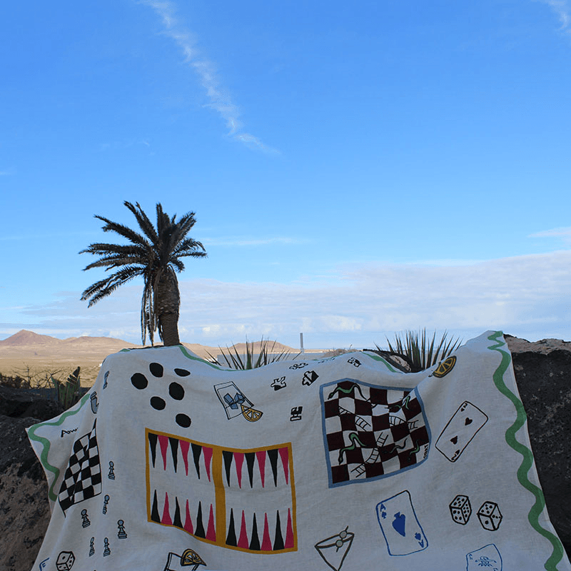 Games Tablecloth, 240 x 140cm, Multi
