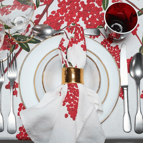 Image showing the Les Airelles Linen Napkin, 50 x 50cm, Red product.