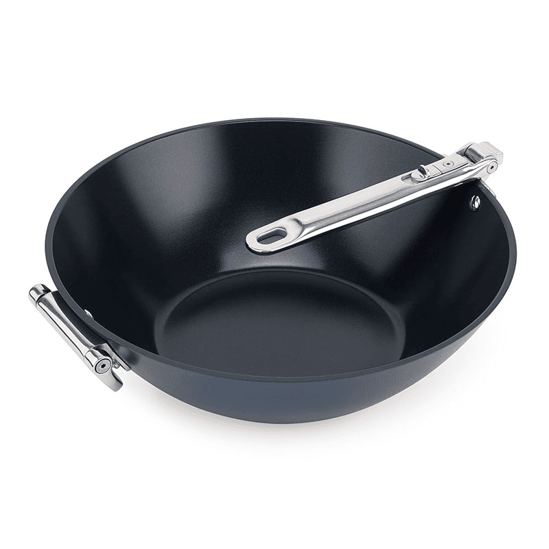Space Folding Ceramic Non-Stick Wok, 32cm, Midnight Blue