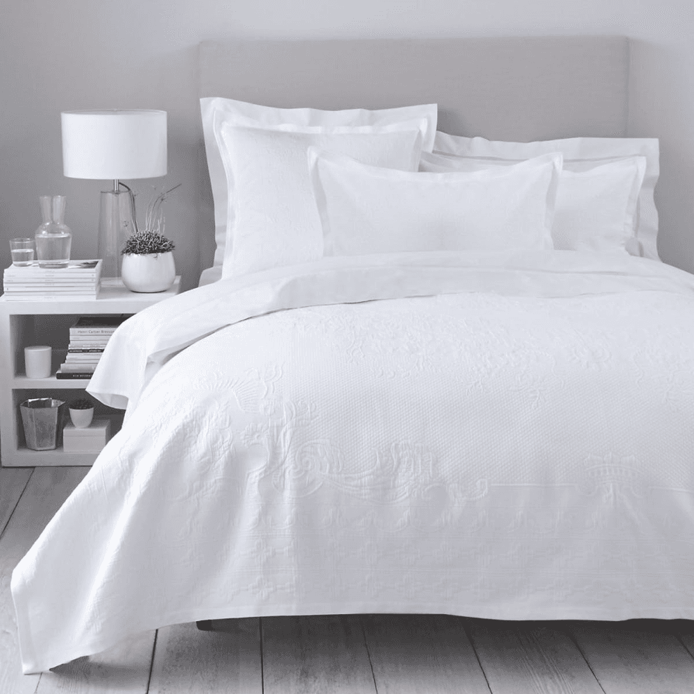 Vintage Etienne - Cotton King bedspread, 260 x 260cm, White