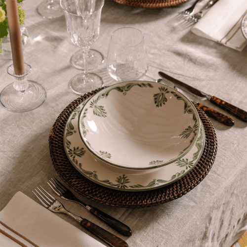Image showing the Eleanor Set of 6 Pasta Bowls, 22cm, Forest Green product.