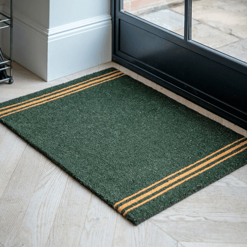 Image showing the Doormat, Triple Stripe, Forest Green, Large product.