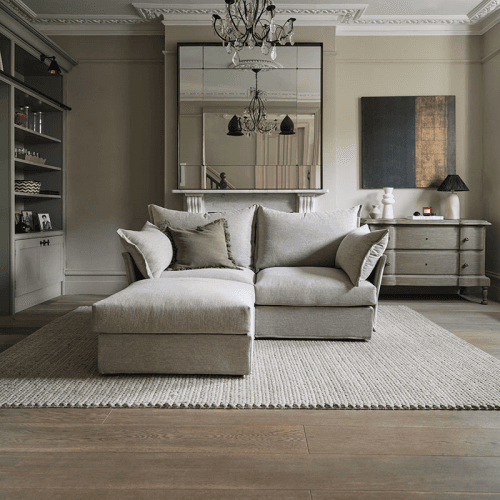 Image showing the Model 06 Linen 2 Seater Sofa With Chaise, Pumice product.