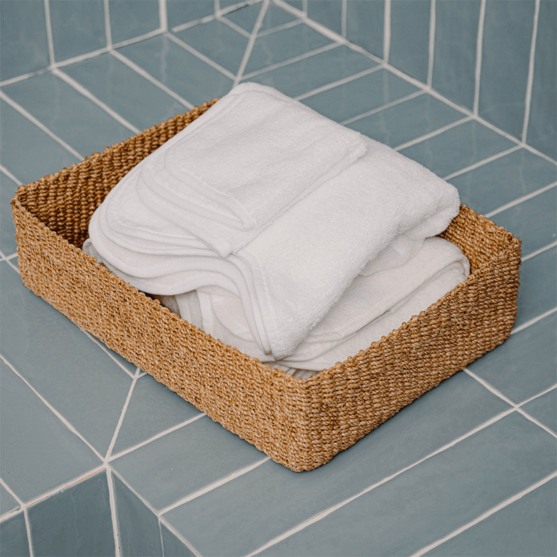 Abaca Rectangular Storage Basket, Medium, Natural