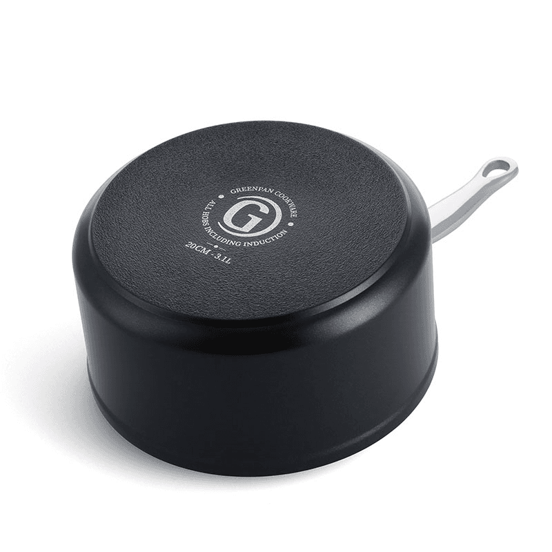 Barcelona Pro Non-Stick Saucepan with Lid, 18, Black