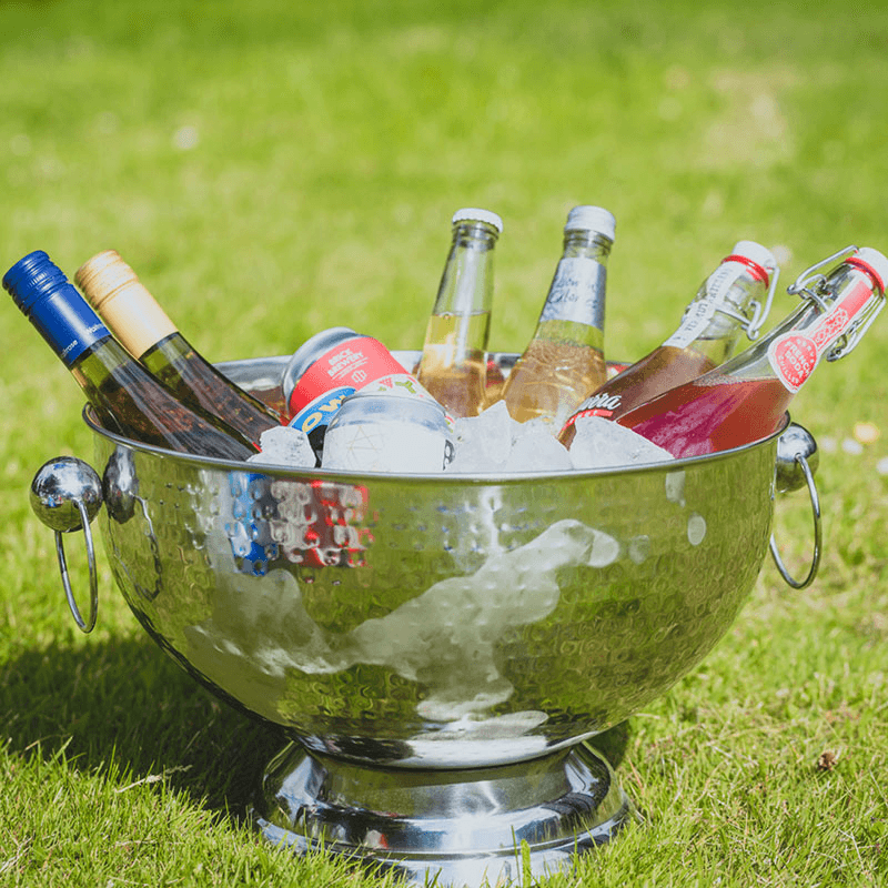 Champagne Bowl, 37 x 25cm, Hammered Stainless Steel