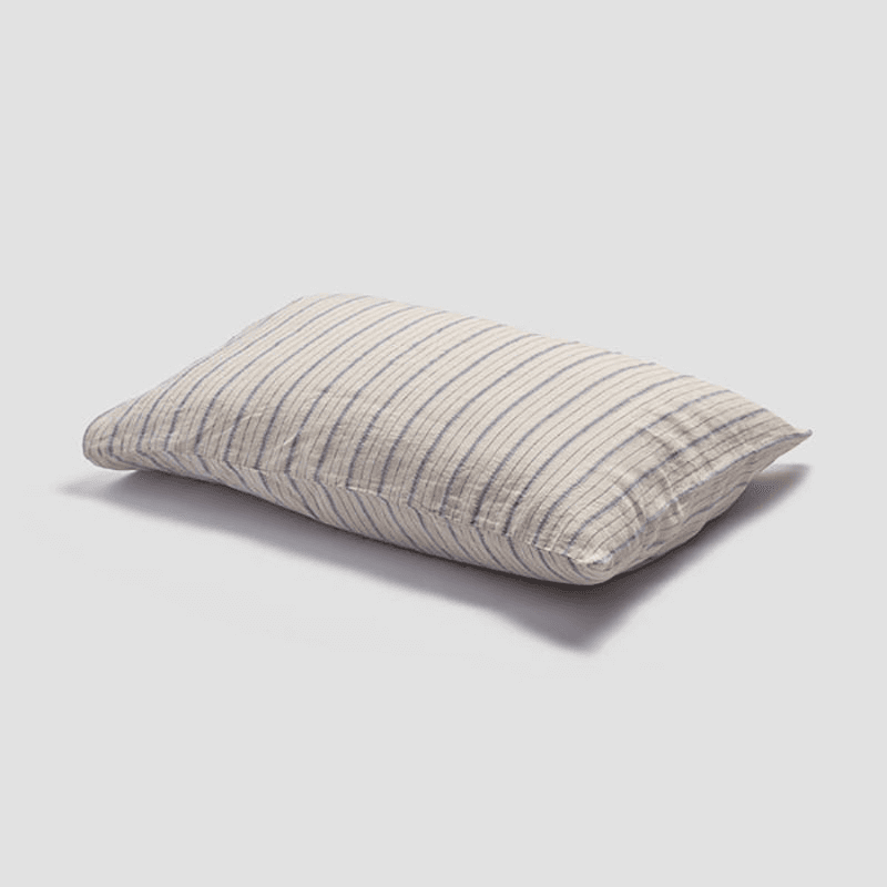Ticking Stripe Standard  Linen Pillowcase Pair, Dusk Blue