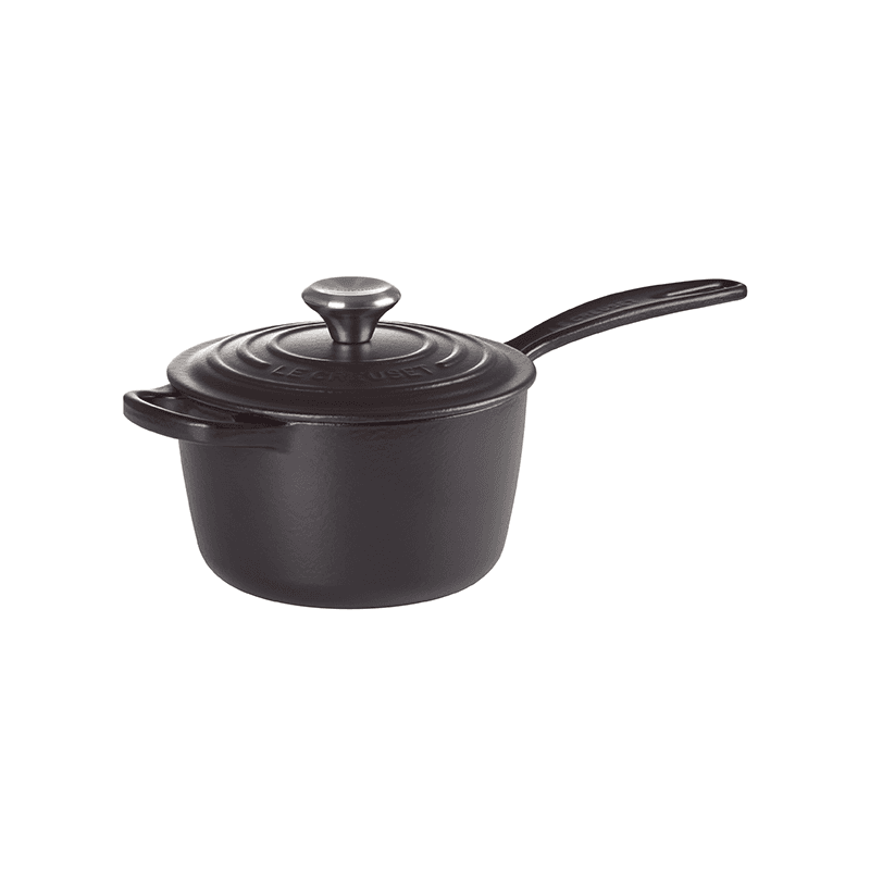 Signature Cast Iron Saucepan, 16cm, Satin Black