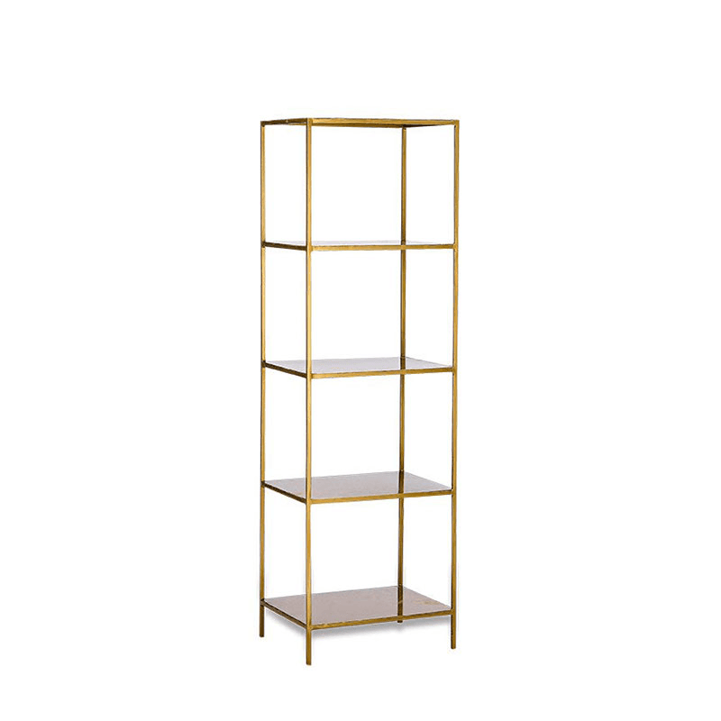 Mahi Shelving Unit, H170cm x W46cm, Antique Brass