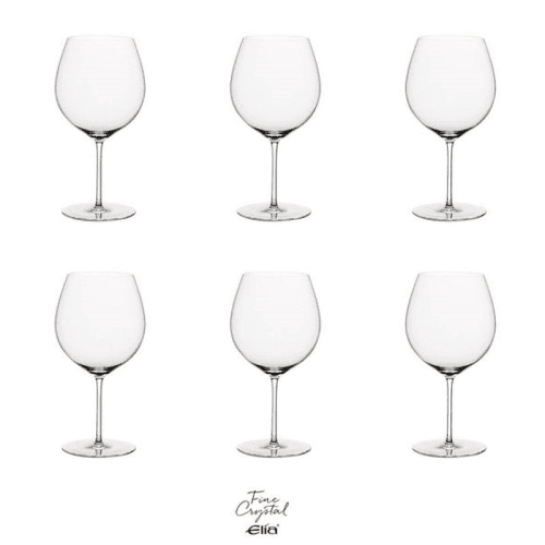 Image showing the Siena Set of 6 Crystal White Wine Glasses, 630ml, Clear product.