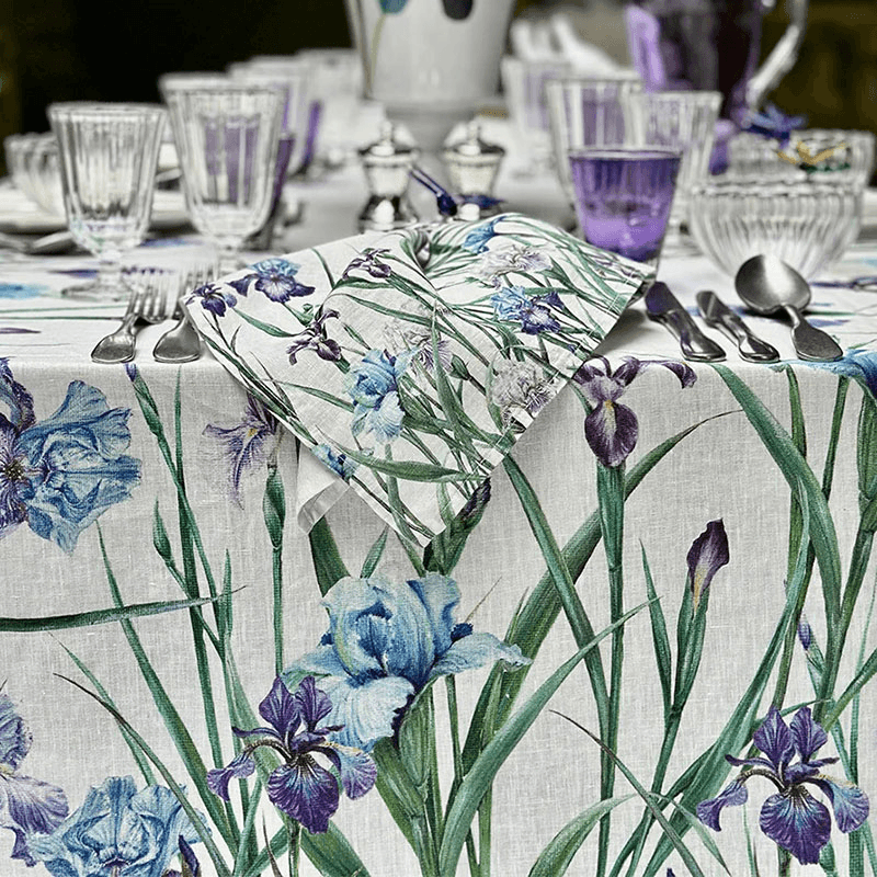 Iris Linen Tablecloth, 165 x 300cm, Purple