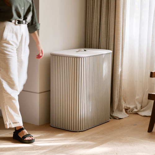 Image showing the Tota Luxe Laundry Basket, 90L, Ecru product.