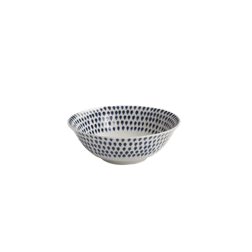 Image showing the Indigo Drop Cereal Bowl, D17cm, Cream and Indigo product.