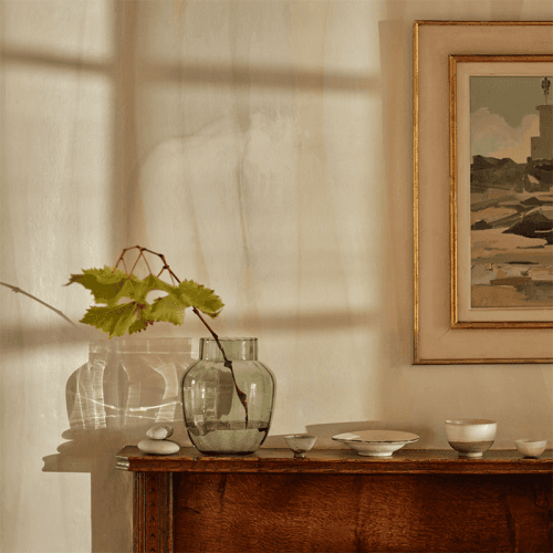 Image showing the Serena Painted Glass Vase, H21cm, Green product.