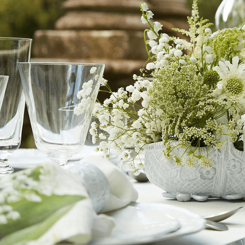 Lilly of the Valley 'Muguet' Linen Napkin, 50 x 50cm, White