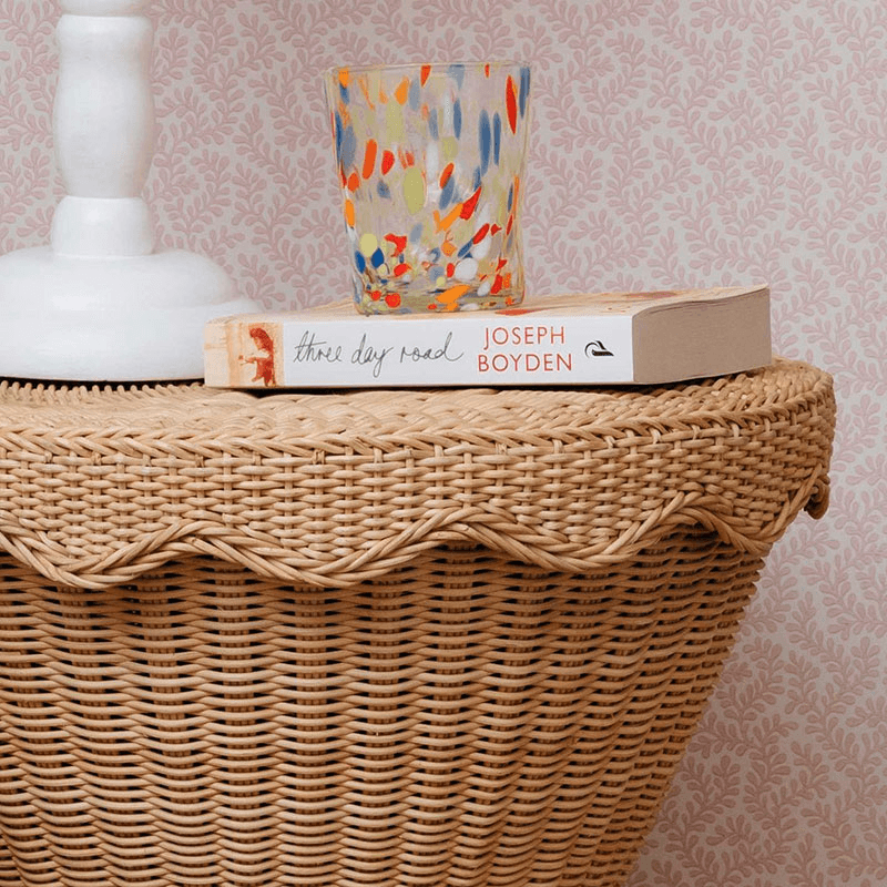 Damru Rattan Side Table, Natural