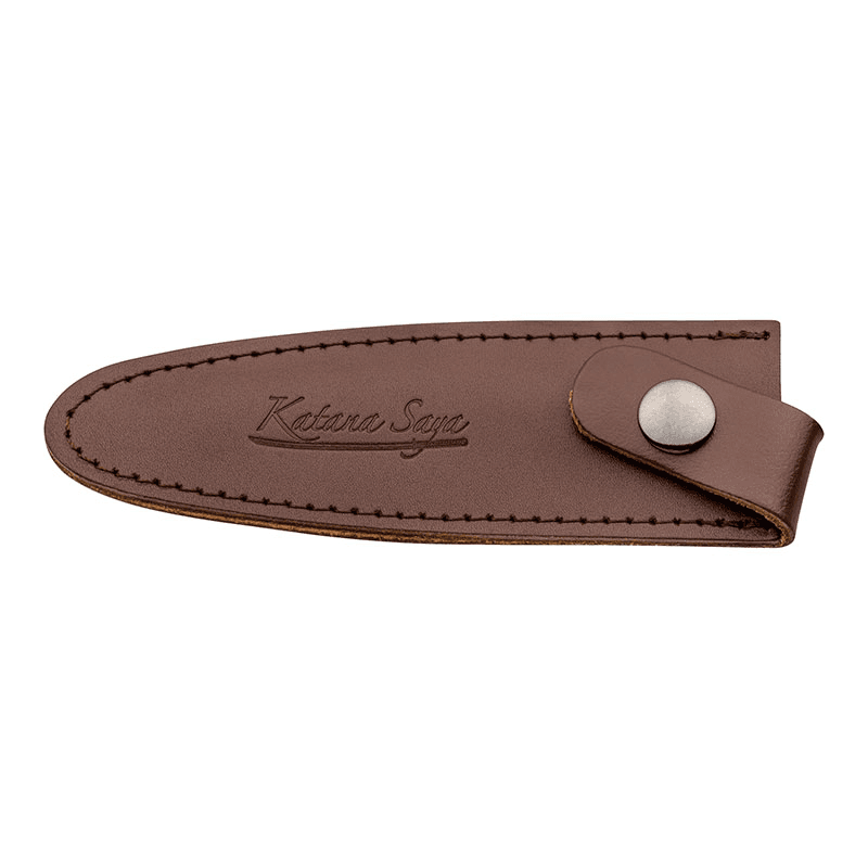 Katana Saya Olive Wood Utility Knife, 12cm Damascus Blade