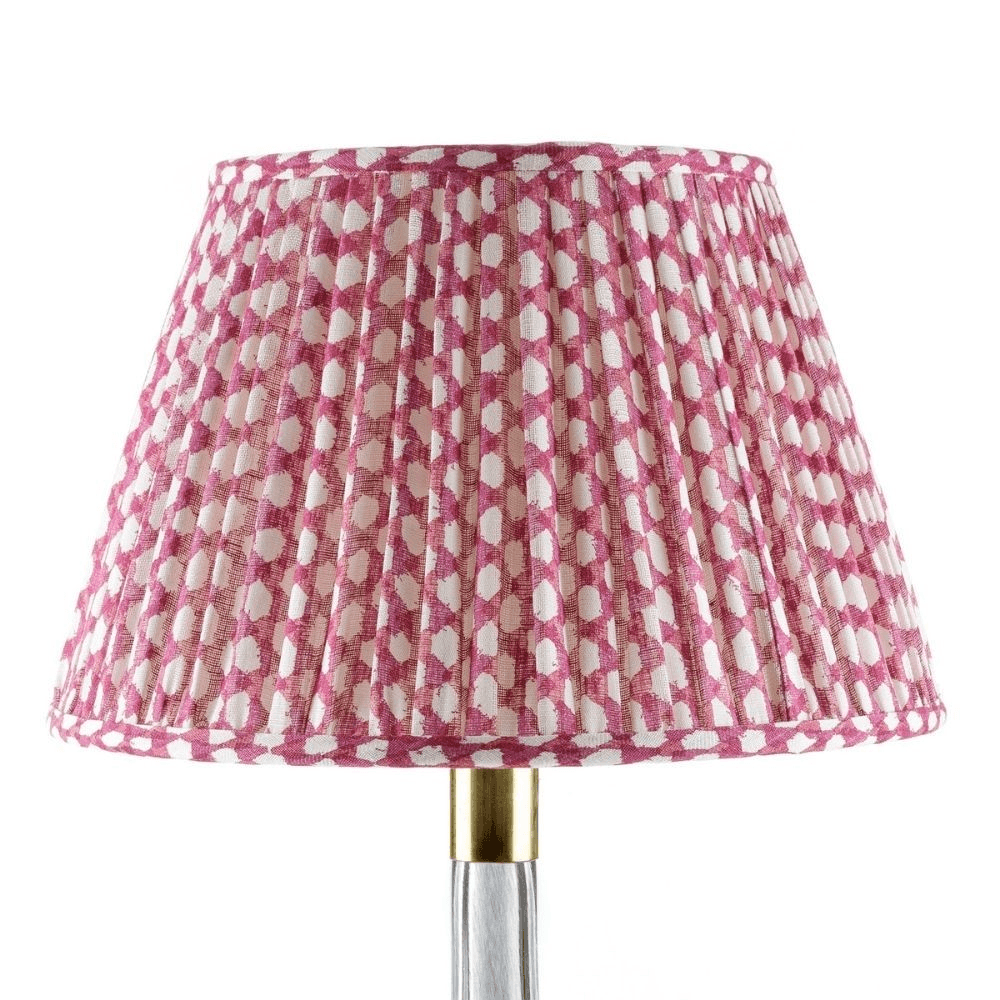 16 x 10.5 x 10.5 Inch Lampshade in Fuchsia Wicker, 40cm