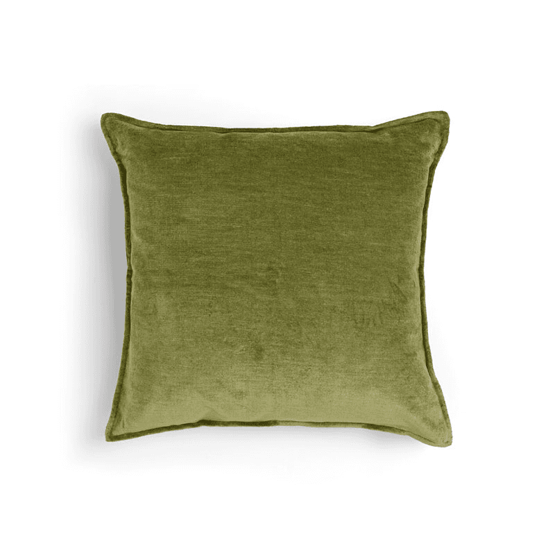 Verity Linen Velvet Square Cushion Cover, 55 x 55cm, Moss