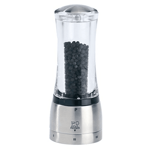 Daman u' Select Pepper mill, 16cm, clear acrylic and stainless steel finish
