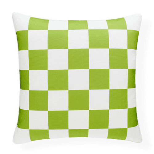 Image showing the Checkerboard Outdoor Cushion, 51 x 51cm, Blue/Green product.