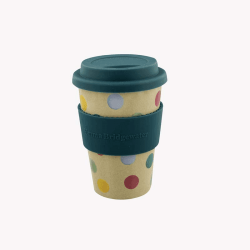 Image showing the Polka Dot Rice Husk Cup, 425ml, Green/Cream product.