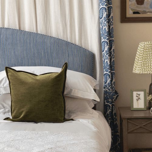 Image showing the Verity Linen Velvet Square Cushion Cover, 55 x 55cm, Moss product.