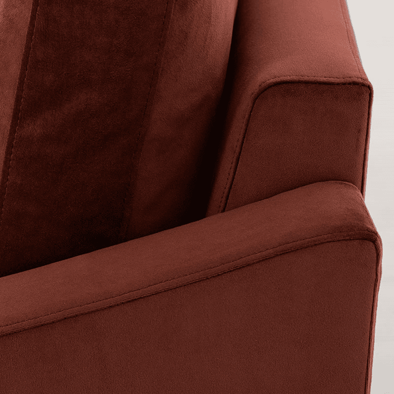 Model 07 Velvet Armchair, Brick