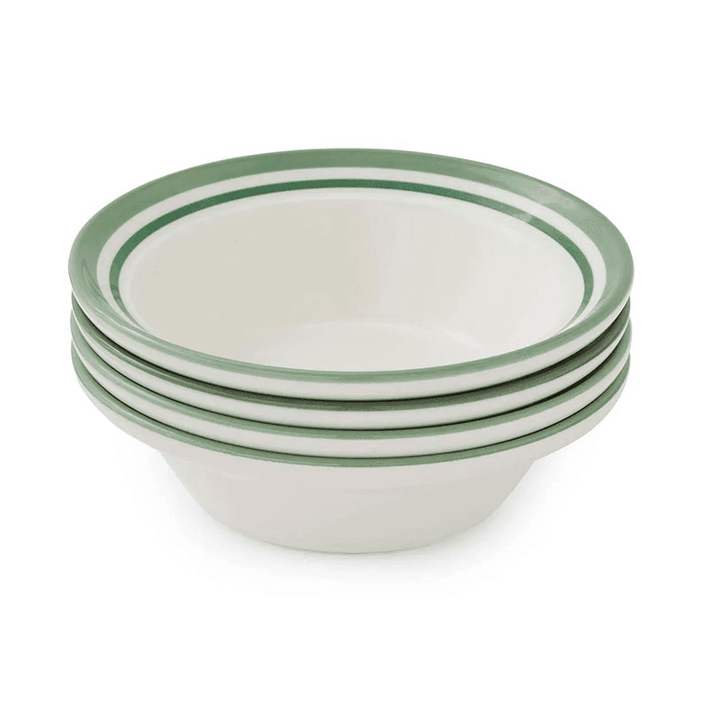 Potter's Stripe Set of 4 Oatmeal Bowls, D16.5cm, Green