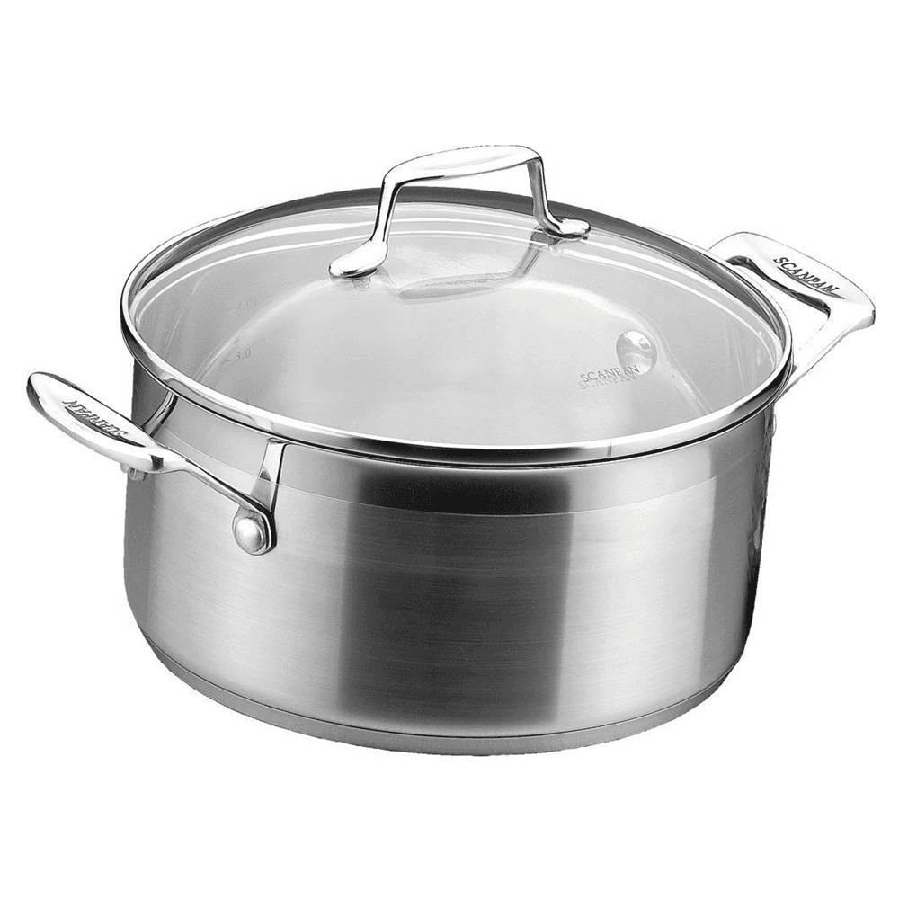 Impact Dutch oven with lid, 3.2 litre - D20cm, Stainless Steel And Glass