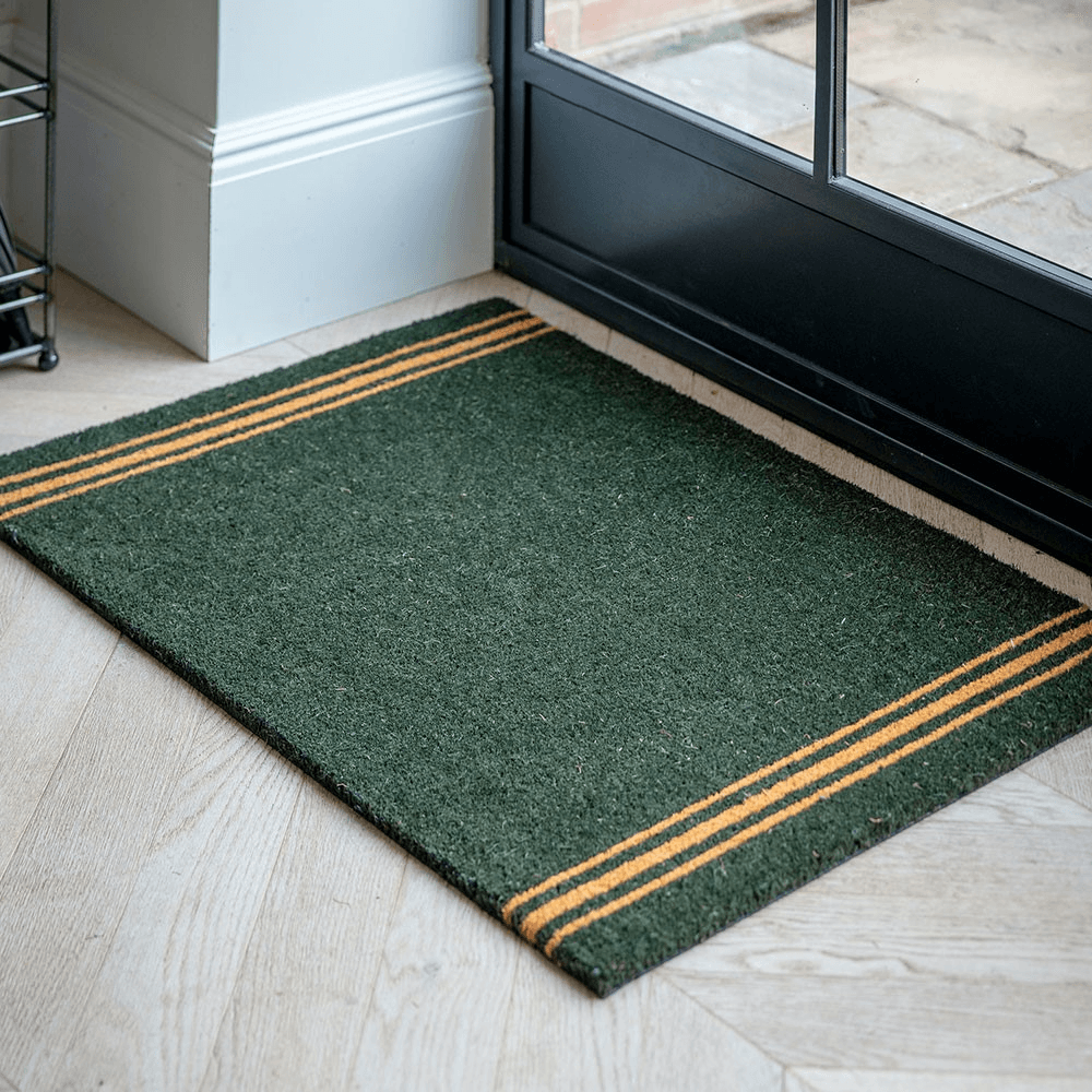 Doormat, Triple Stripe, Forest Green, Large