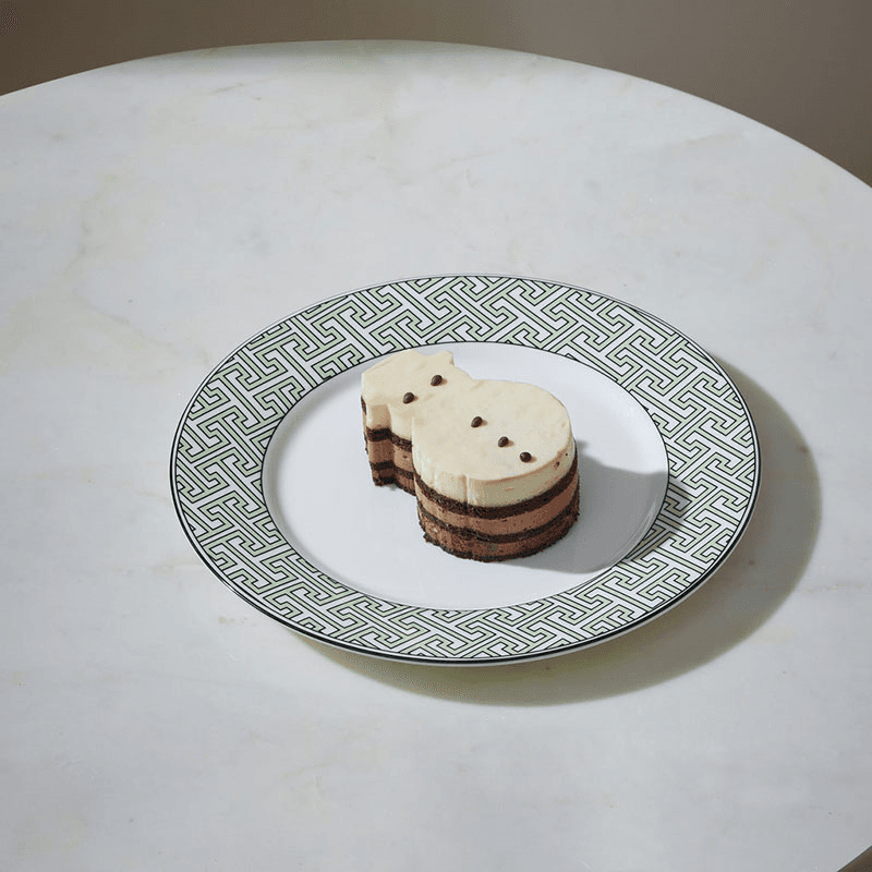 Maze Set of 2 Dessert Plate, D21cm, Apple Green