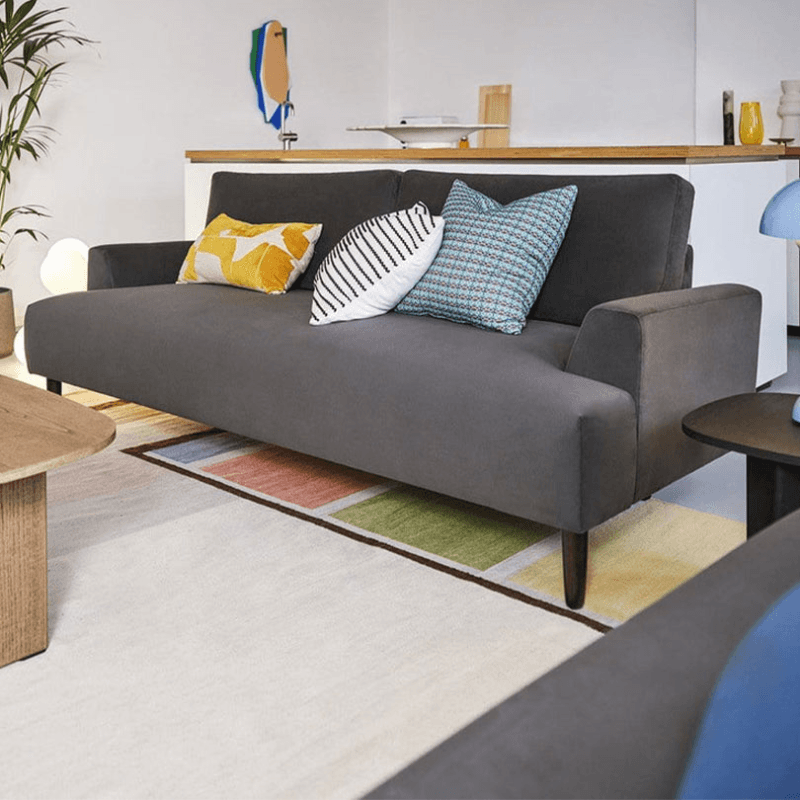Model 05 3 Seater Velvet Sofa, Charcoal